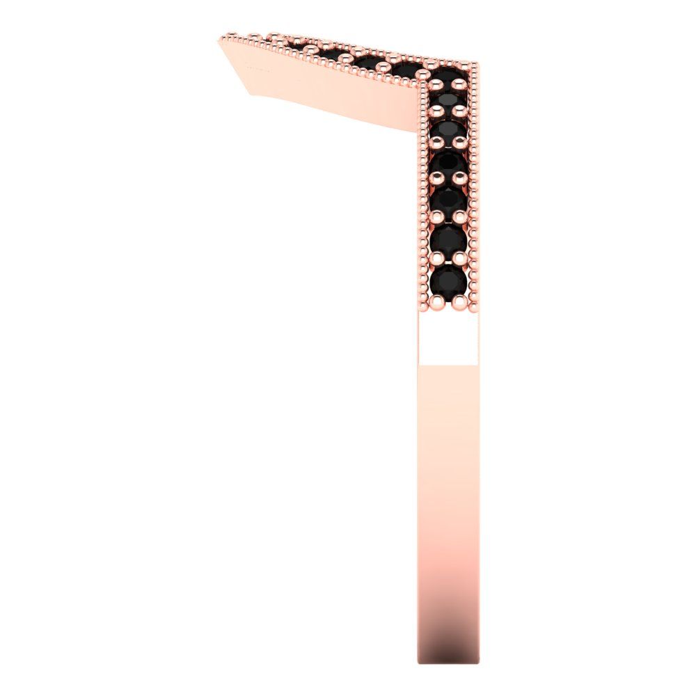 0.1875 cttw Natural Onyx Round Cut Rose Gold Eternity Wedding Band