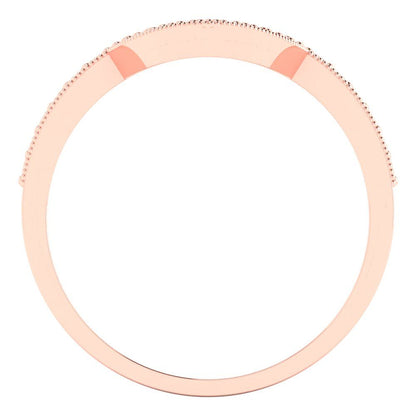 0.1875 cttw Simulated Blue Diamond Round Cut Rose Gold Eternity Wedding Band