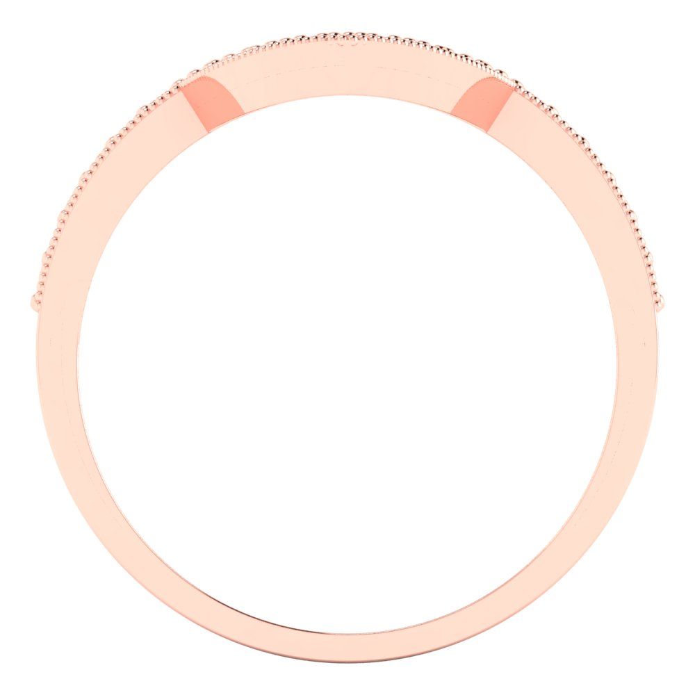 0.1875 cttw Simulated Blue Sapphire Round Cut Rose Gold Eternity Wedding Band