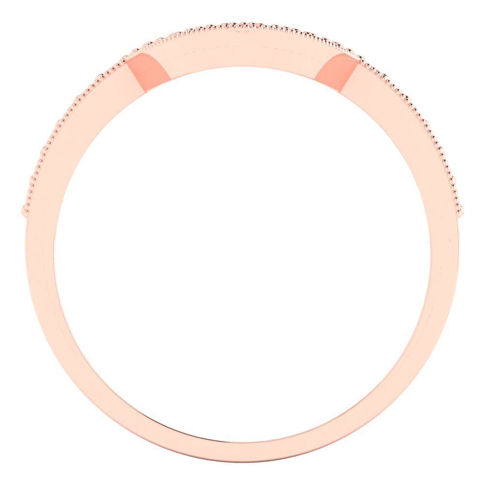 0.1875 cttw Blue Moissanite Round Cut Rose Gold Eternity Wedding Band