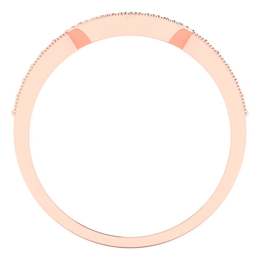 0.1875 cttw Simulated Green Diamond Round Cut Rose Gold Eternity Wedding Band