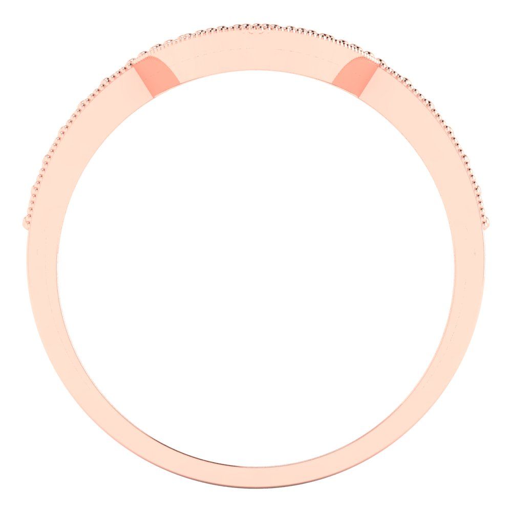 0.25 ct Brilliant Round Cut Natural Diamond Stone Clarity VS1-2 Color G-H Rose Gold Stackable Band