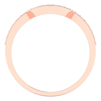 0.1875 cttw Natural London Blue Topaz Round Cut Rose Gold Eternity Wedding Band