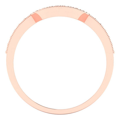 0.1875 cttw Simulated Champagne Diamond Round Cut Rose Gold Eternity Wedding Band