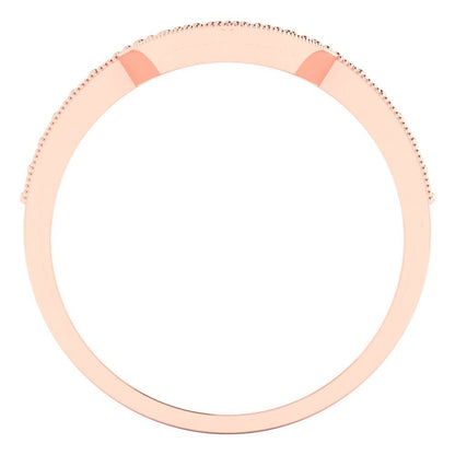 0.1875 cttw Simulated Diamond Round Cut Rose Gold Eternity Wedding Band