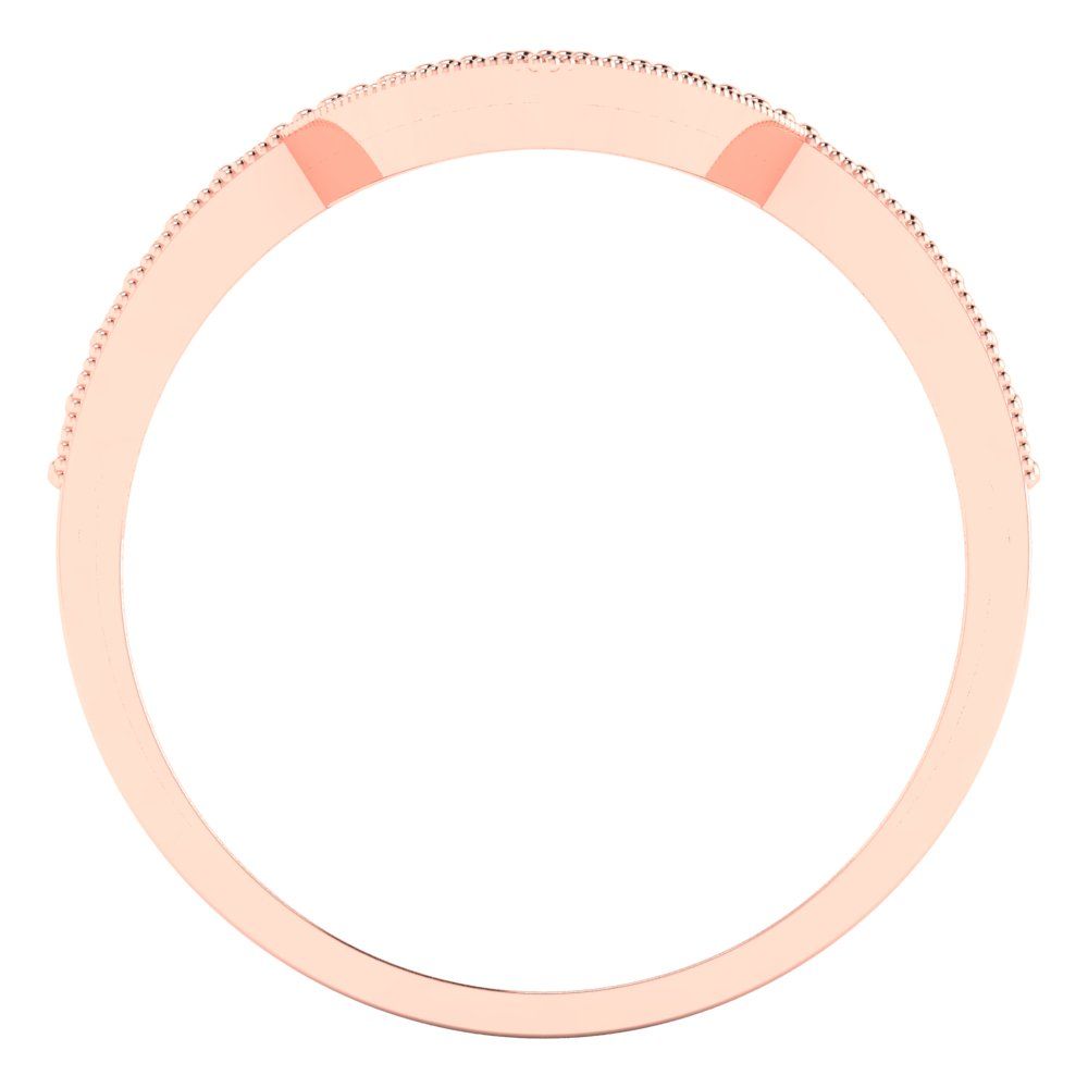 0.1875 cttw Natural Sky Blue Topaz Round Cut Rose Gold Eternity Wedding Band