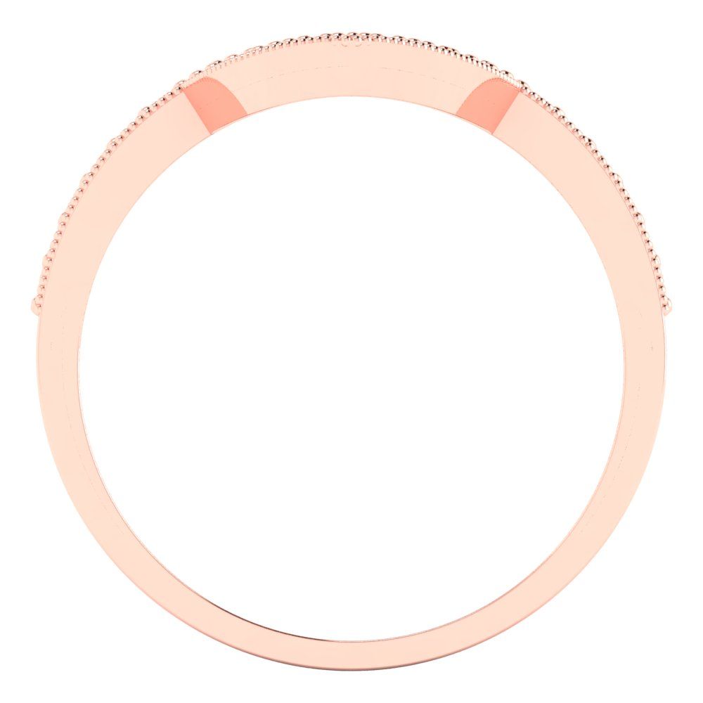 0.1875 cttw Natural Amethyst Round Cut Rose Gold Eternity Wedding Band