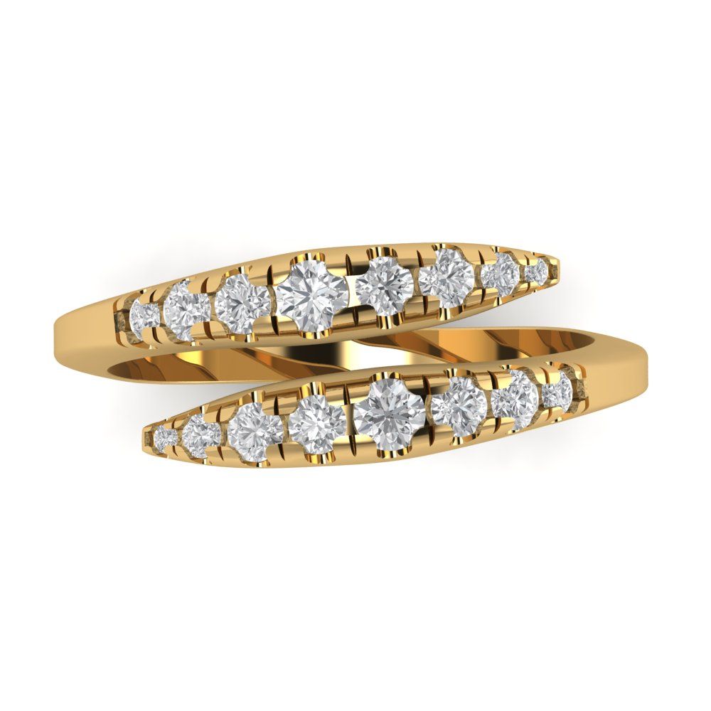 0.235 cttw Simulated Diamond Round Cut Yellow Gold Eternity Wedding Band