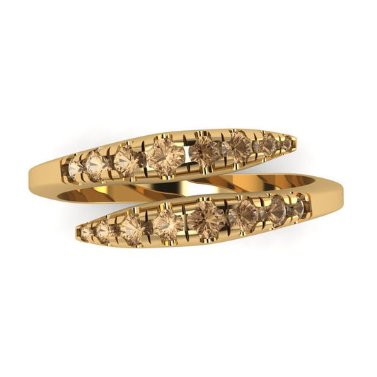 0.235 cttw Simulated Champagne Diamond Round Cut Yellow Gold Eternity Wedding Band