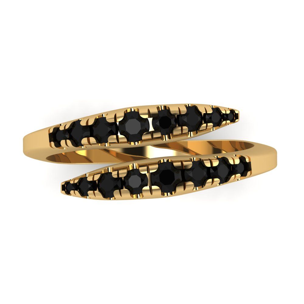 0.235 cttw Natural Onyx Round Cut Yellow Gold Eternity Wedding Band