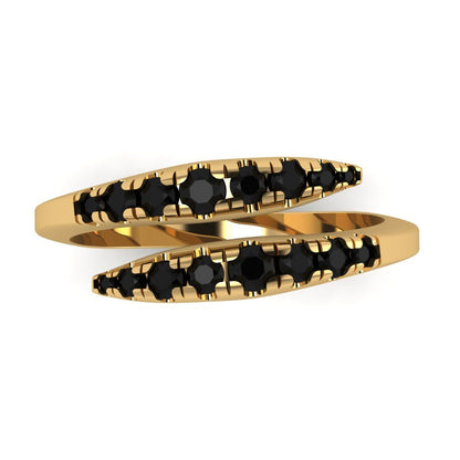 0.235 cttw Natural Onyx Round Cut Yellow Gold Eternity Wedding Band