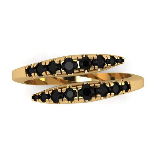 0.235 cttw Natural Onyx Round Cut Yellow Gold Eternity Wedding Band