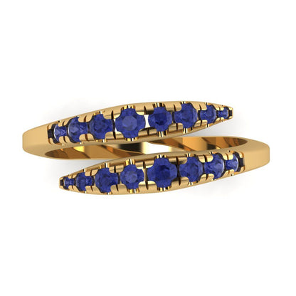 0.235 cttw Simulated Tanzanite Round Cut Yellow Gold Eternity Wedding Band