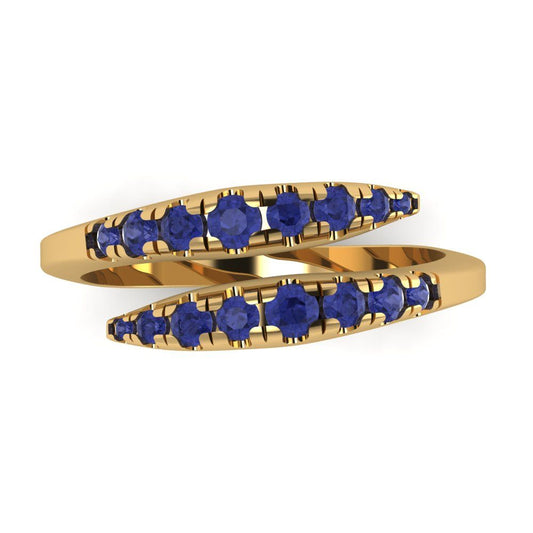 0.235 cttw Simulated Tanzanite Round Cut Yellow Gold Eternity Wedding Band
