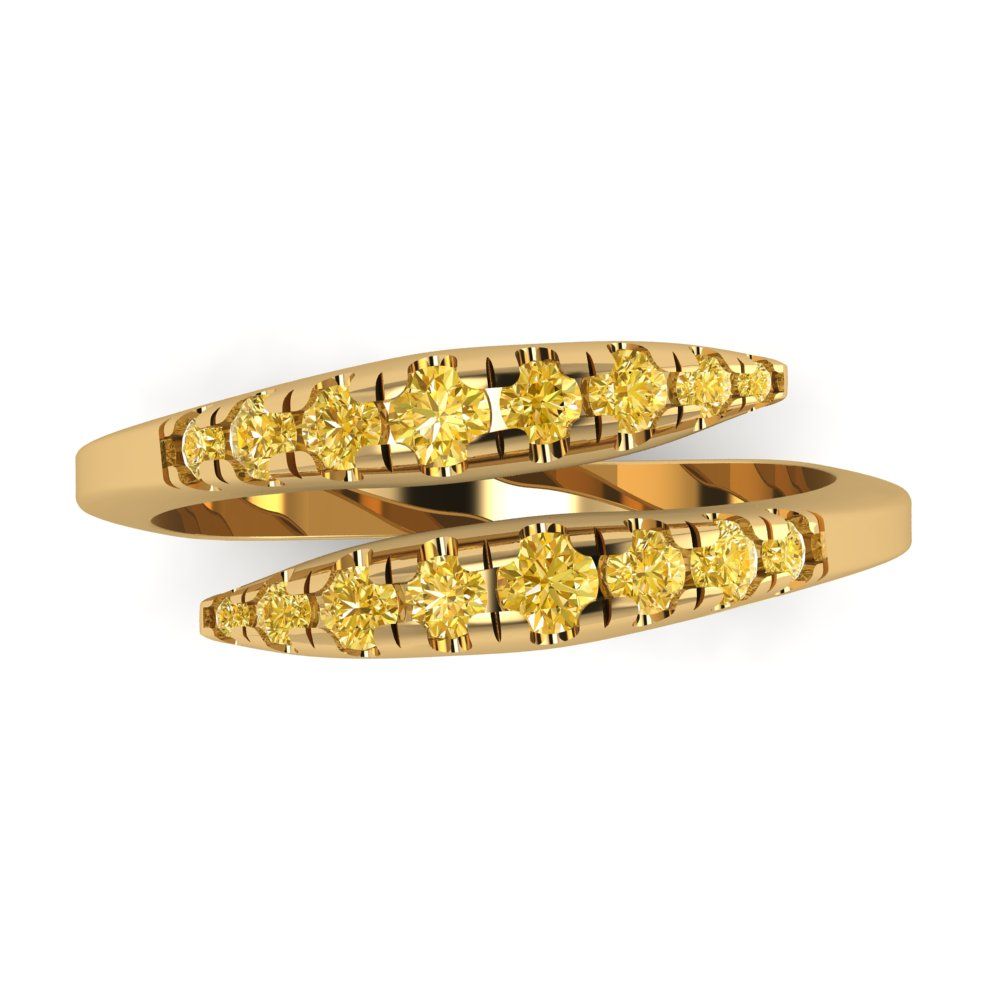 0.235 cttw Simulated Yellow Diamond Round Cut Yellow Gold Eternity Wedding Band