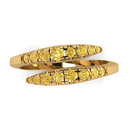 0.235 cttw Simulated Yellow Diamond Round Cut Yellow Gold Eternity Wedding Band