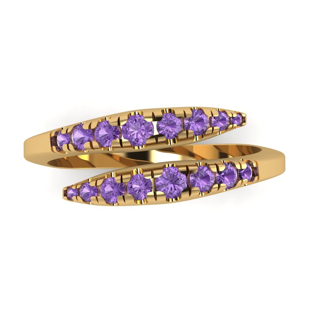 0.235 cttw Simulated Alexandrite Round Cut Yellow Gold Eternity Wedding Band