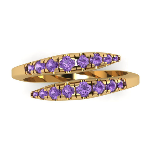 0.235 cttw Simulated Alexandrite Round Cut Yellow Gold Eternity Wedding Band