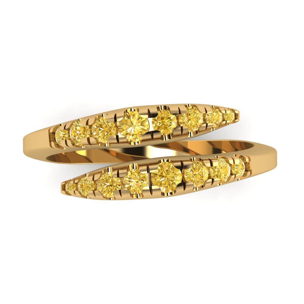 0.235 cttw Natural Citrine Round Cut Yellow Gold Eternity Wedding Band