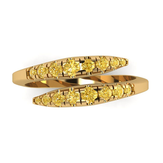 0.235 cttw Natural Citrine Round Cut Yellow Gold Eternity Wedding Band
