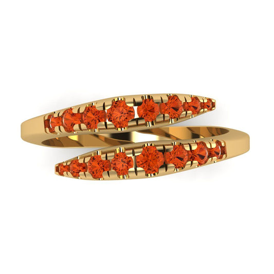 0.235 cttw Simulated Red Diamond Round Cut Yellow Gold Eternity Wedding Band