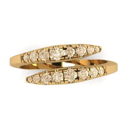 0.235 cttw Natural Morganite Round Cut Yellow Gold Eternity Wedding Band