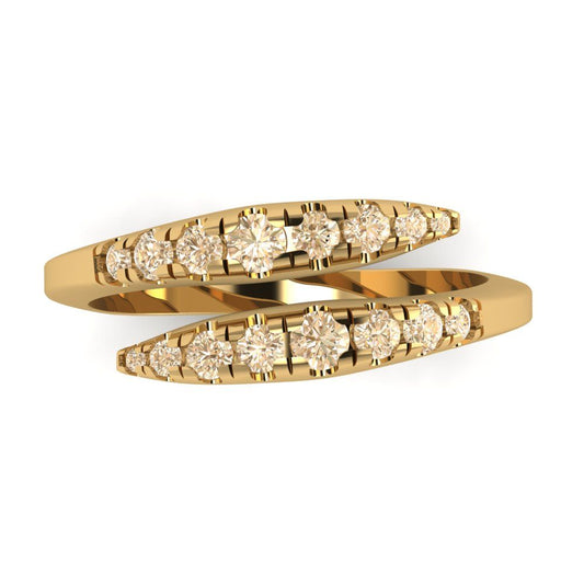 0.235 cttw Natural Morganite Round Cut Yellow Gold Eternity Wedding Band