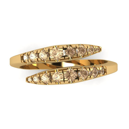 0.235 cttw Yellow Moissanite Round Cut Yellow Gold Eternity Wedding Band