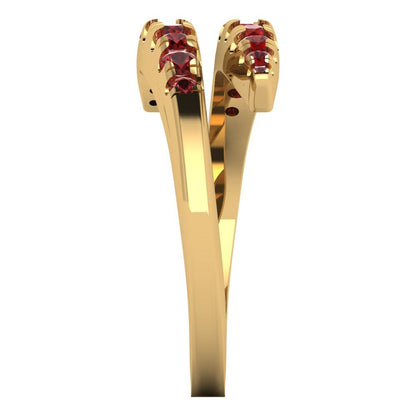 0.235 cttw Natural Garnet Round Cut Yellow Gold Eternity Wedding Band