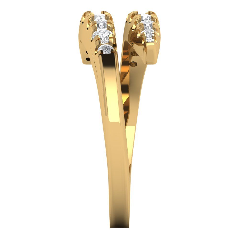 0.235 cttw Simulated Diamond Round Cut Yellow Gold Eternity Wedding Band