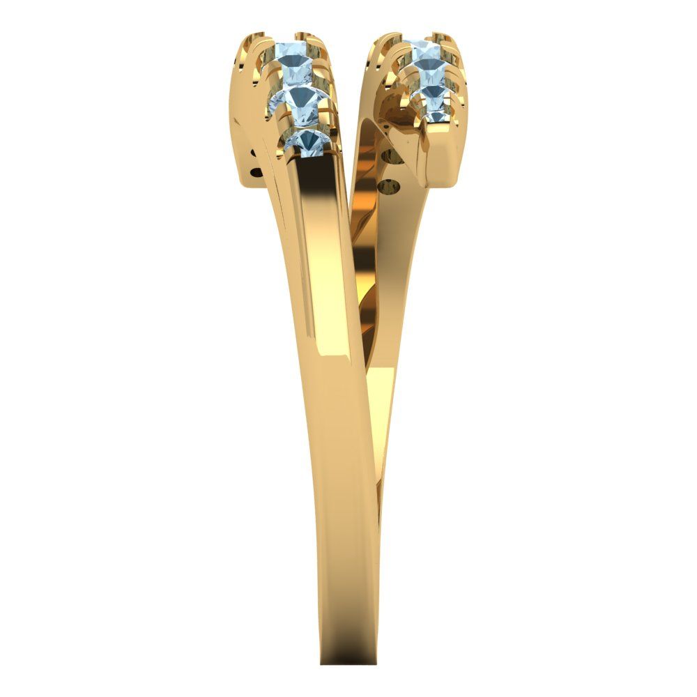 0.235 cttw Simulated Blue Diamond Round Cut Yellow Gold Eternity Wedding Band