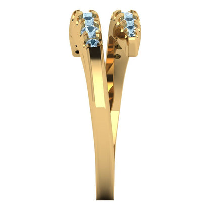 0.235 cttw Simulated Blue Diamond Round Cut Yellow Gold Eternity Wedding Band