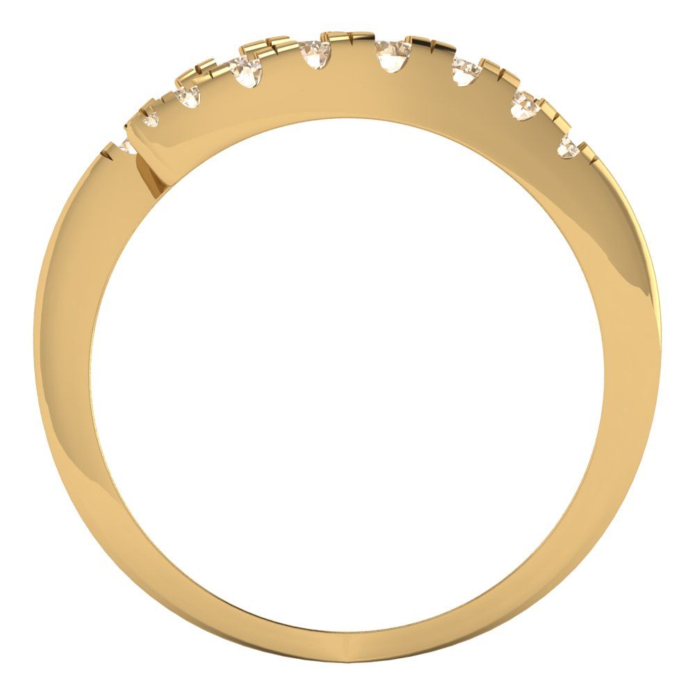 0.235 cttw Natural Morganite Round Cut Yellow Gold Eternity Wedding Band