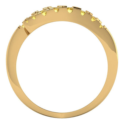 0.235 cttw Simulated Yellow Diamond Round Cut Yellow Gold Eternity Wedding Band
