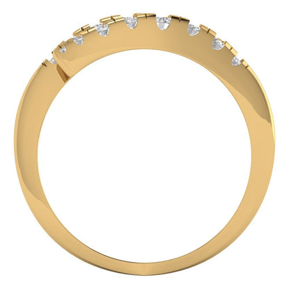 0.235 cttw Simulated Diamond Round Cut Yellow Gold Eternity Wedding Band