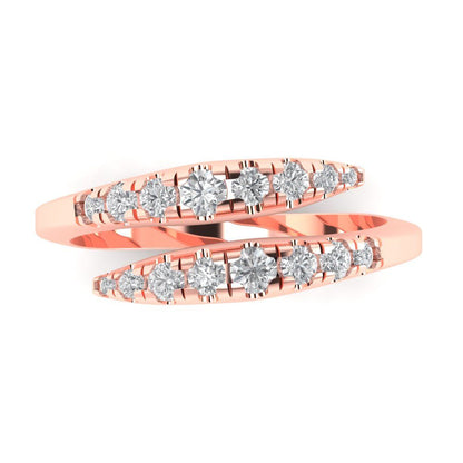 0.235 cttw Simulated Diamond Round Cut Rose Gold Eternity Wedding Band