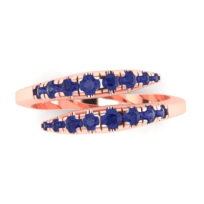 0.235 cttw Simulated Tanzanite Round Cut Rose Gold Eternity Wedding Band