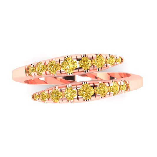 0.235 cttw Simulated Yellow Diamond Round Cut Rose Gold Eternity Wedding Band