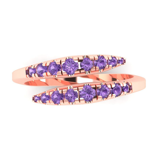 0.235 cttw Simulated Alexandrite Round Cut Rose Gold Eternity Wedding Band