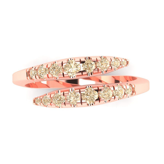0.235 cttw Natural Morganite Round Cut Rose Gold Eternity Wedding Band