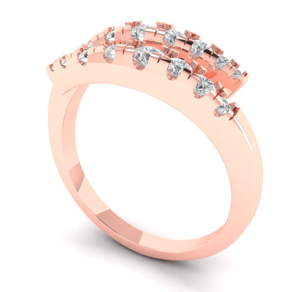 0.235 cttw Simulated Diamond Round Cut Rose Gold Eternity Wedding Band
