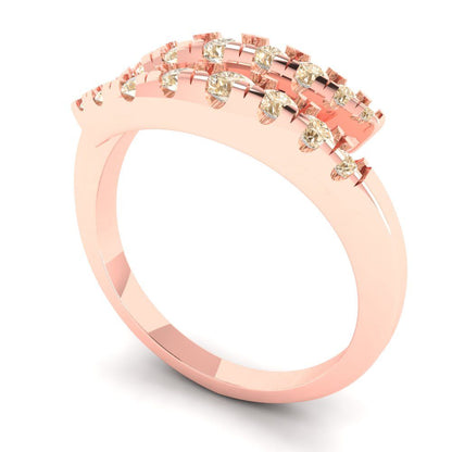0.235 cttw Natural Morganite Round Cut Rose Gold Eternity Wedding Band