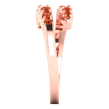 0.235 cttw Simulated Red Diamond Round Cut Rose Gold Eternity Wedding Band