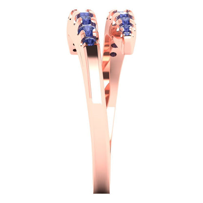 0.235 cttw Simulated Tanzanite Round Cut Rose Gold Eternity Wedding Band