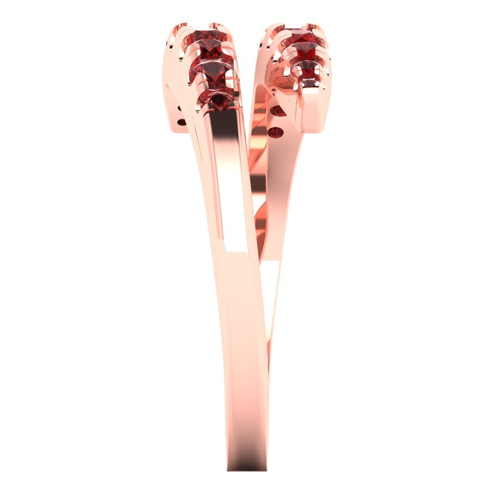 0.235 cttw Natural Garnet Round Cut Rose Gold Eternity Wedding Band
