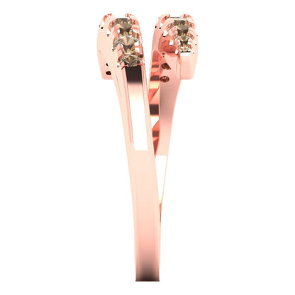 0.235 cttw Yellow Moissanite Round Cut Rose Gold Eternity Wedding Band