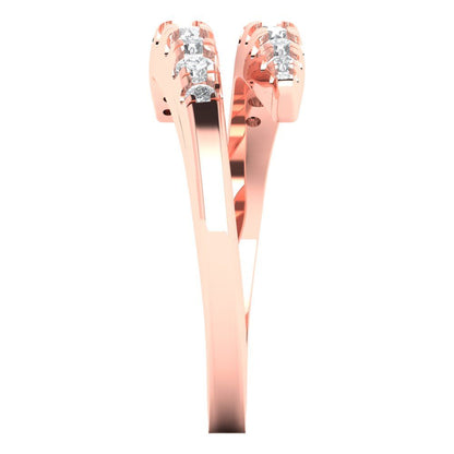 0.235 cttw Simulated Diamond Round Cut Rose Gold Eternity Wedding Band