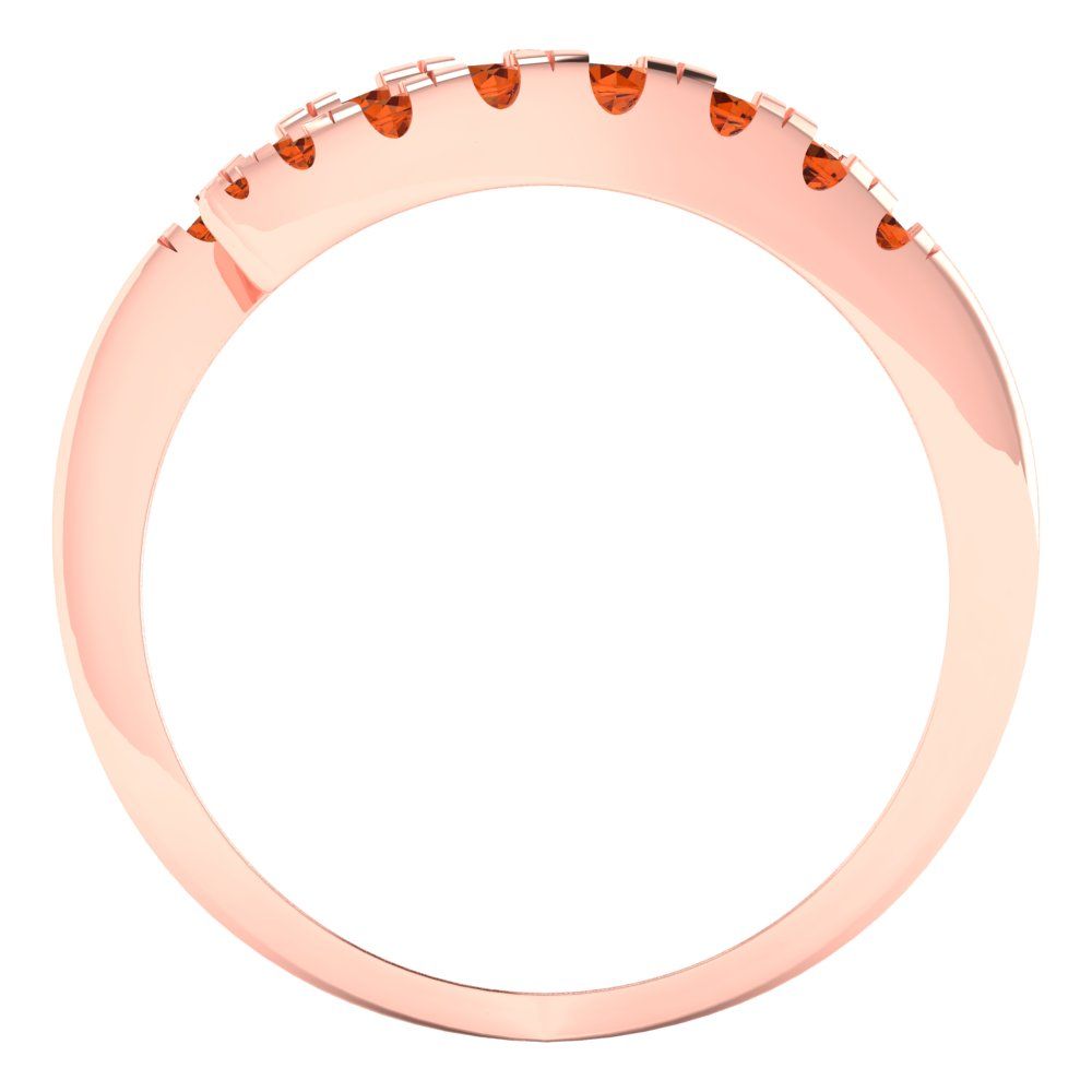 0.235 cttw Simulated Pink Tourmaline Round Cut Rose Gold Eternity Wedding Band