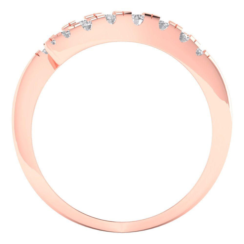 0.235 cttw Simulated Diamond Round Cut Rose Gold Eternity Wedding Band