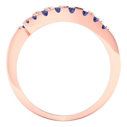 0.235 cttw Simulated Tanzanite Round Cut Rose Gold Eternity Wedding Band